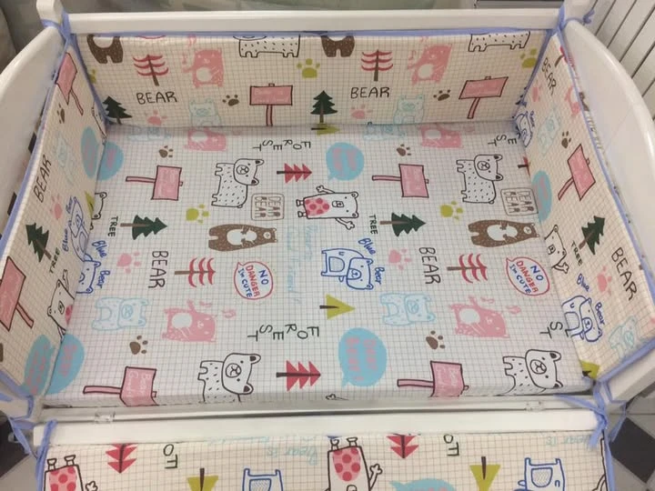Bộ sản phẩm Đệm-Ga-Quây cũi cho bé Mẫu Bear cực cute