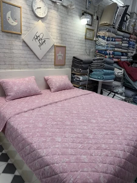 Bộ chăn ga gối trần bông mẫu hoa hồng Modal bột gỗ sồi Hàn Quốc vải Modal bột gỗ sồi