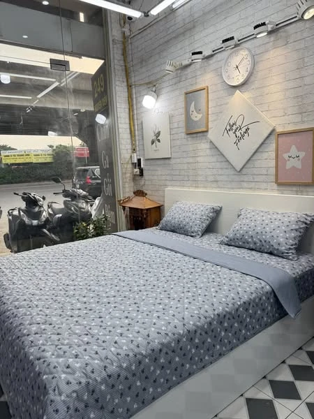 Bộ chăn ga gối trần bông như ảnh cotton Hàn Quốc