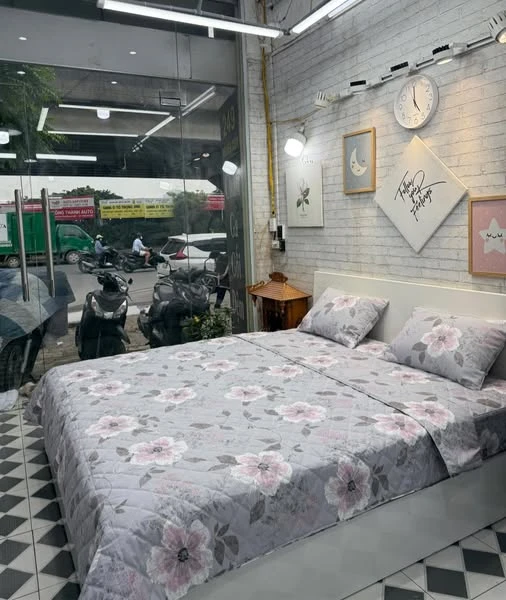 Bộ chăn ga gối hoa ghi cotton Hàn Quốc