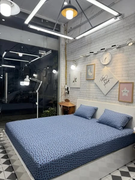 Bộ chăn ga gối tone xanh lụa modal Hàn Quốc