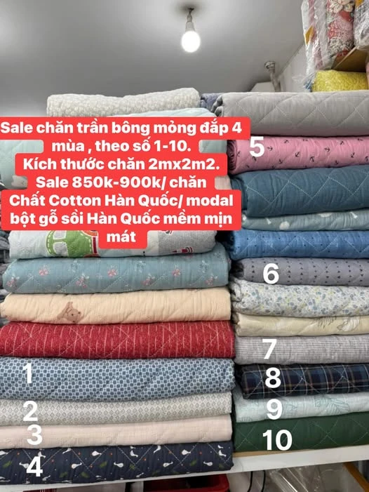 Vỏ chăn trần bông 2*2,2m