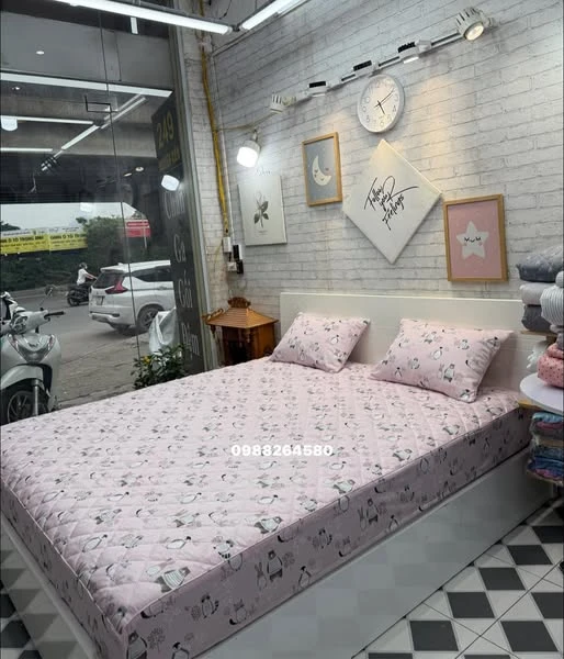 Bộ chăn ga gối họa tiết so Cute cho bé gái nha vải Modal bột gỗ sồi