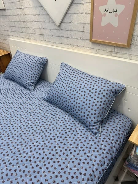 Bộ chăn ga gối tone xanh lụa modal Hàn Quốc