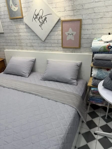 Bộ chăn ga gối tone ghi Lụa Modal Hàn Quốc