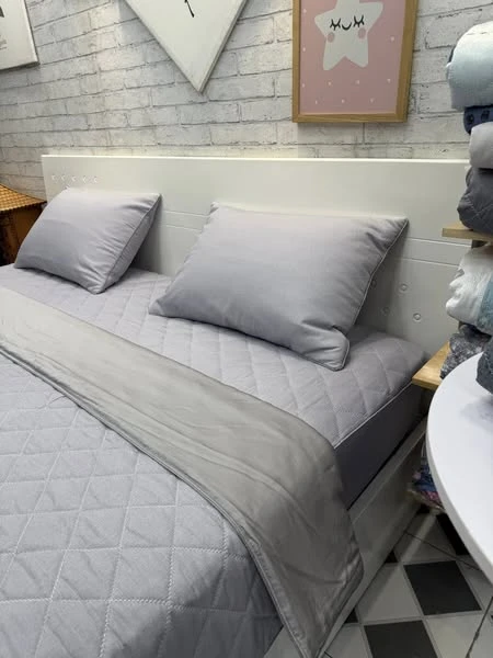 Bộ chăn ga gối tone ghi Lụa Modal Hàn Quốc