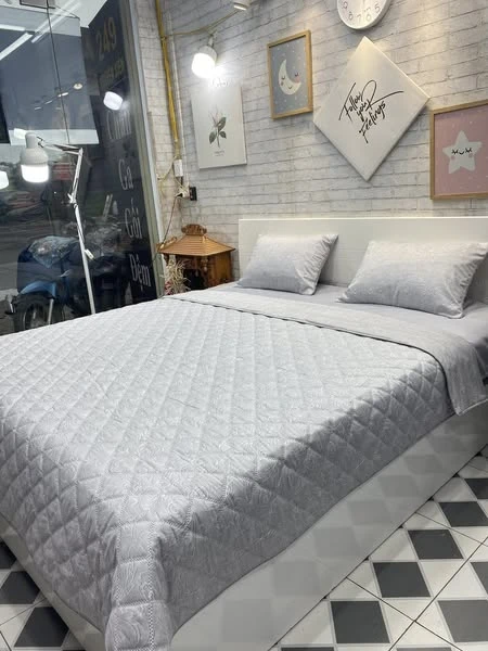 Bộ chăn ga gối mẫu hoa ghi hoàng gia Lụa Modal Hàn Quốc