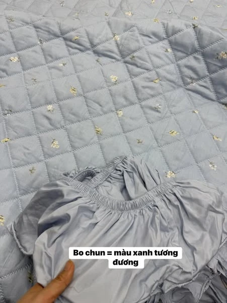 1 ga chun chần bông sz 120cm x 200cm + 2 vỏ gối nằm sz 45cm x 65cm .