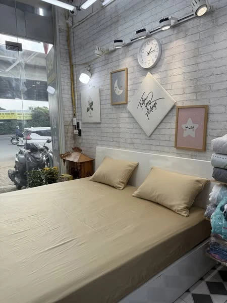 Ga chun Tencel không trần Màu vàng cát