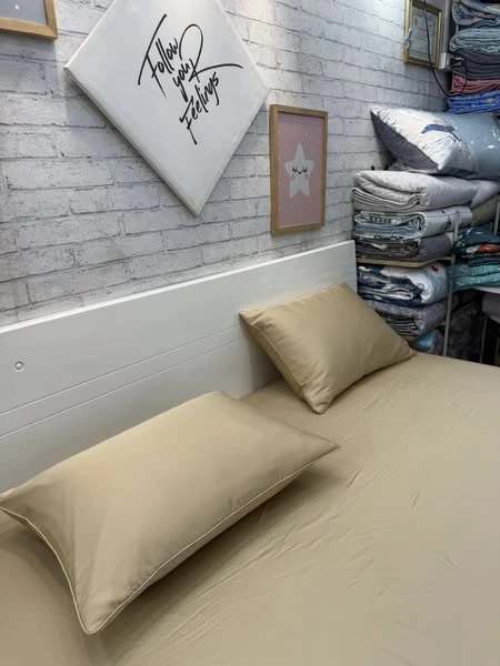 Ga chun Tencel không trần Màu vàng cát