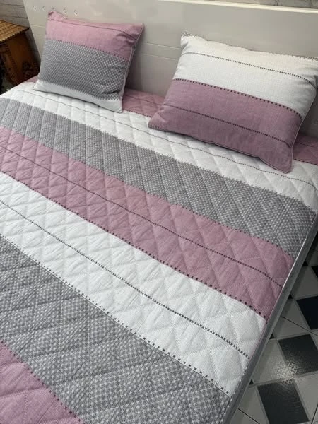 Bộ chăn ga gối cotton Hàn Quốc kẻ  xjnh lắm ạ.