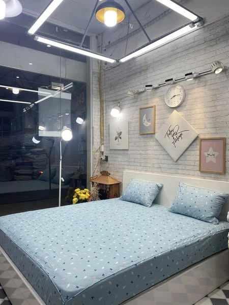 Bộ chăn ga gối cotton Hàn Quốc mẫu xanh xjnh lắm ạ