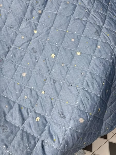 Bộ chăn ga gối cotton Hàn Quốc xanh da trời