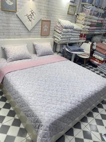 Bộ chăn ga gối Lụa Modal Hàn Quốc hoa ghi phối hồng