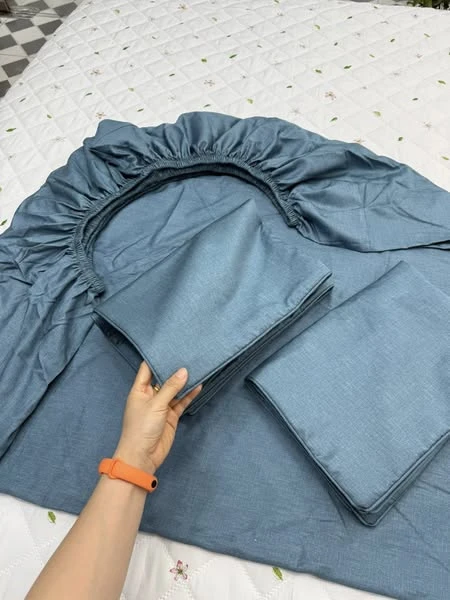 Ga chun Lụa modal không trần mẫu Vân xanh in chìm