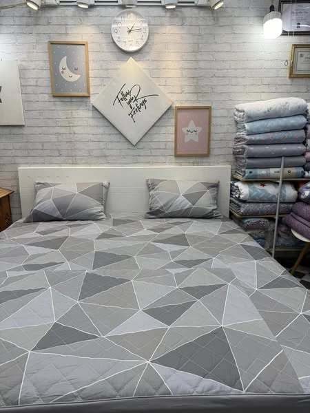 Sale 1 ga chun chần bông cotton sz 180cm x 200cm + 2 Vỏ gối 45*65cm khối 3D