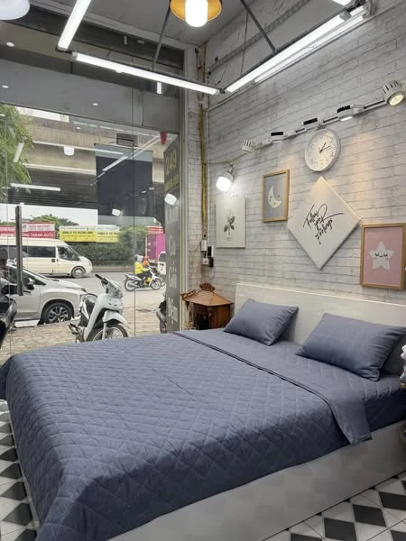 Bộ chăn ga gối Lụa Modal Hàn Quốc kẻ tím than