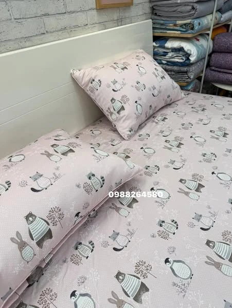 Bộ chăn ga gối Lụa Modal Hàn Quốc Mẫu siêu cute nha mọi người ơi,