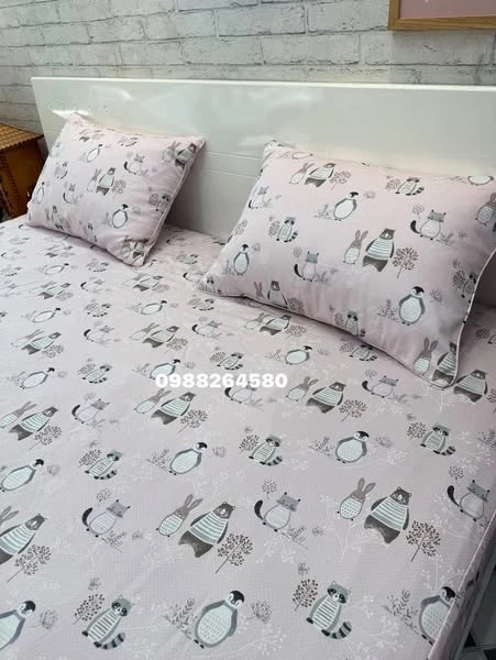Bộ chăn ga gối Lụa Modal Hàn Quốc Mẫu siêu cute nha mọi người ơi,