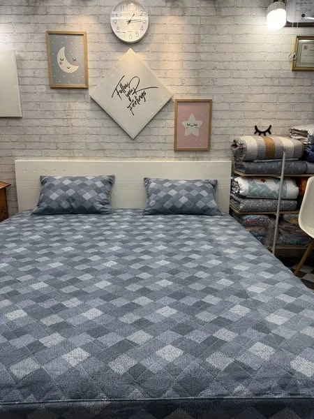 Sale 1 ga chun chần bông cotton sz 180cm x 200cm + 2 Vỏ gối 45*65cm họa tiết đẹp