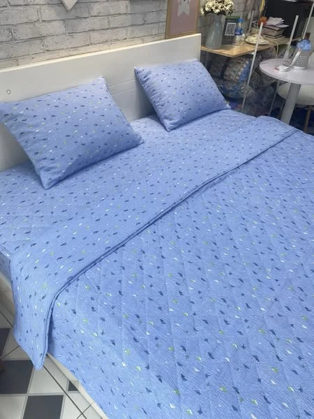 Bộ chăn ga gối Lụa Modal Hàn Quốc mây xanh mềm mịn mát