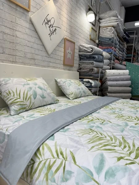 Bộ chăn ga gối Lụa Modal Hàn Quốc hoa xanh xjnh xắn