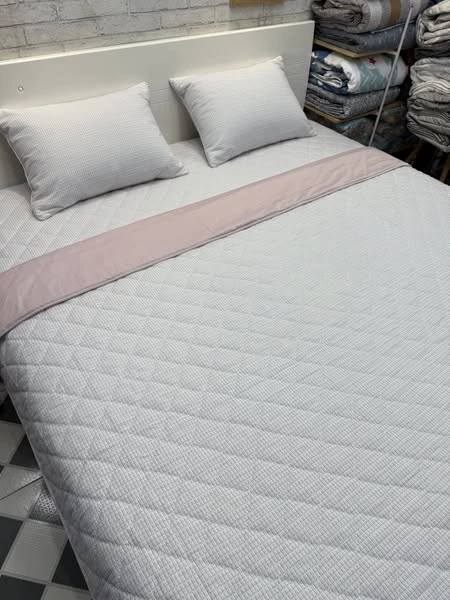 Bộ chăn ga gối Lụa Modal Hàn Quốc kẻ Hồng xjnh lắm ạ