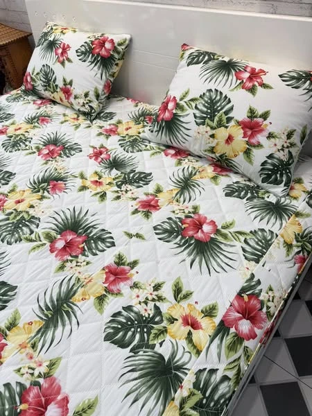 Sale 1 ga chun chần bông lụa modal sz 180cm x 200cm + 2 Vỏ gối 45*65cm hoa xinh