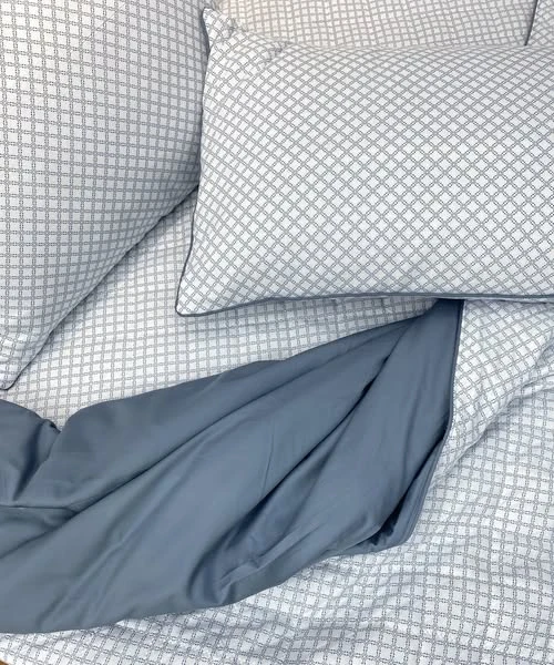 Bộ chăn ga gối Lụa Modal Hàn Quốc mẫu kẻ ô vuông