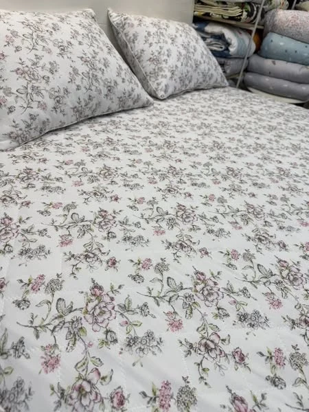 Bộ chăn ga gối Lụa Modal Hàn Quốc hoa hồng xinh