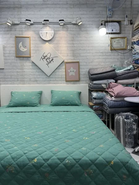 Bộ chăn ga gối Lụa Modal Hàn Quốc xanh