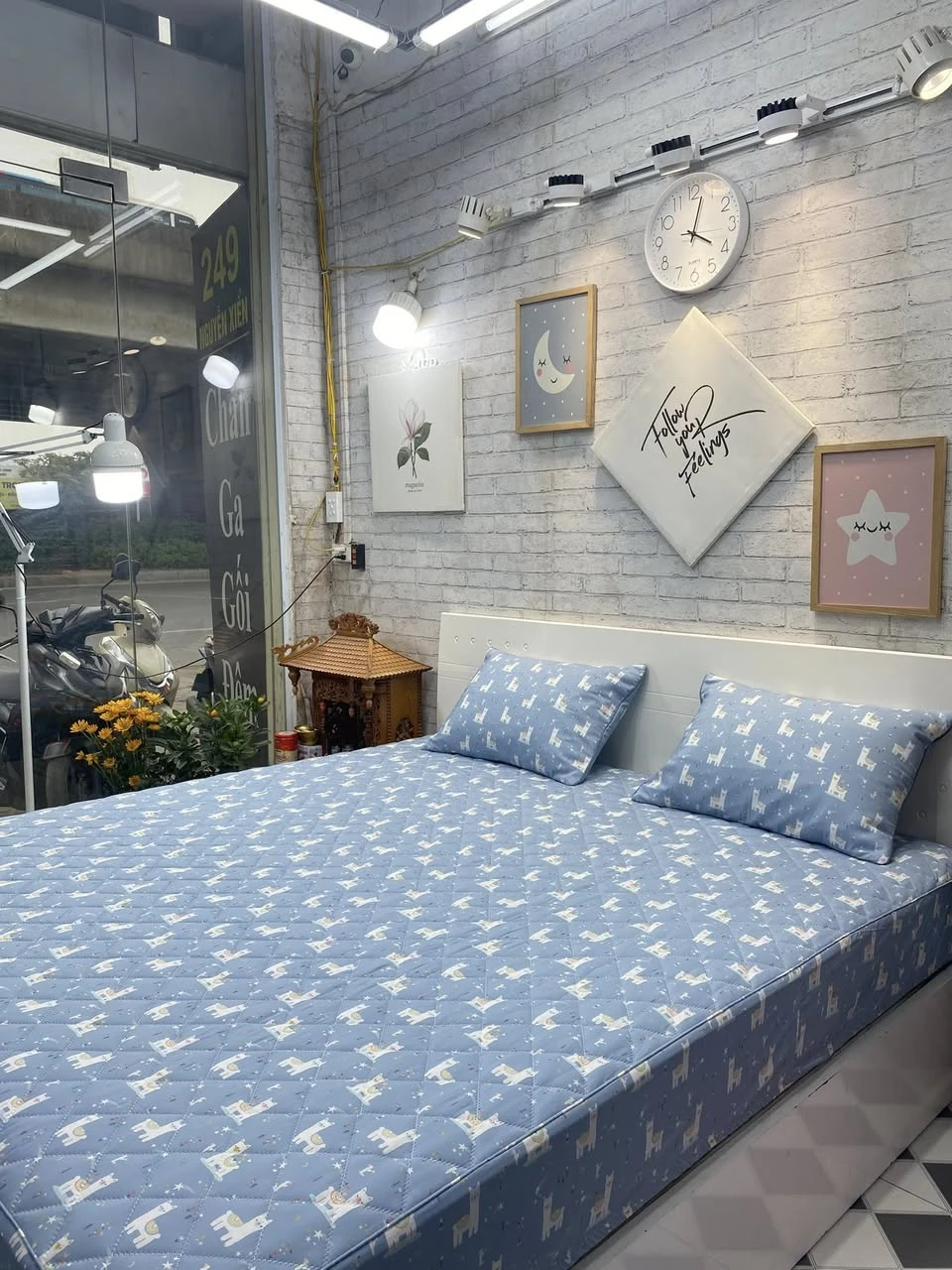 Set chăn ga gối trần bông mẫu thú cưng xinh Modal bột gỗ sồi Hàn Quốc