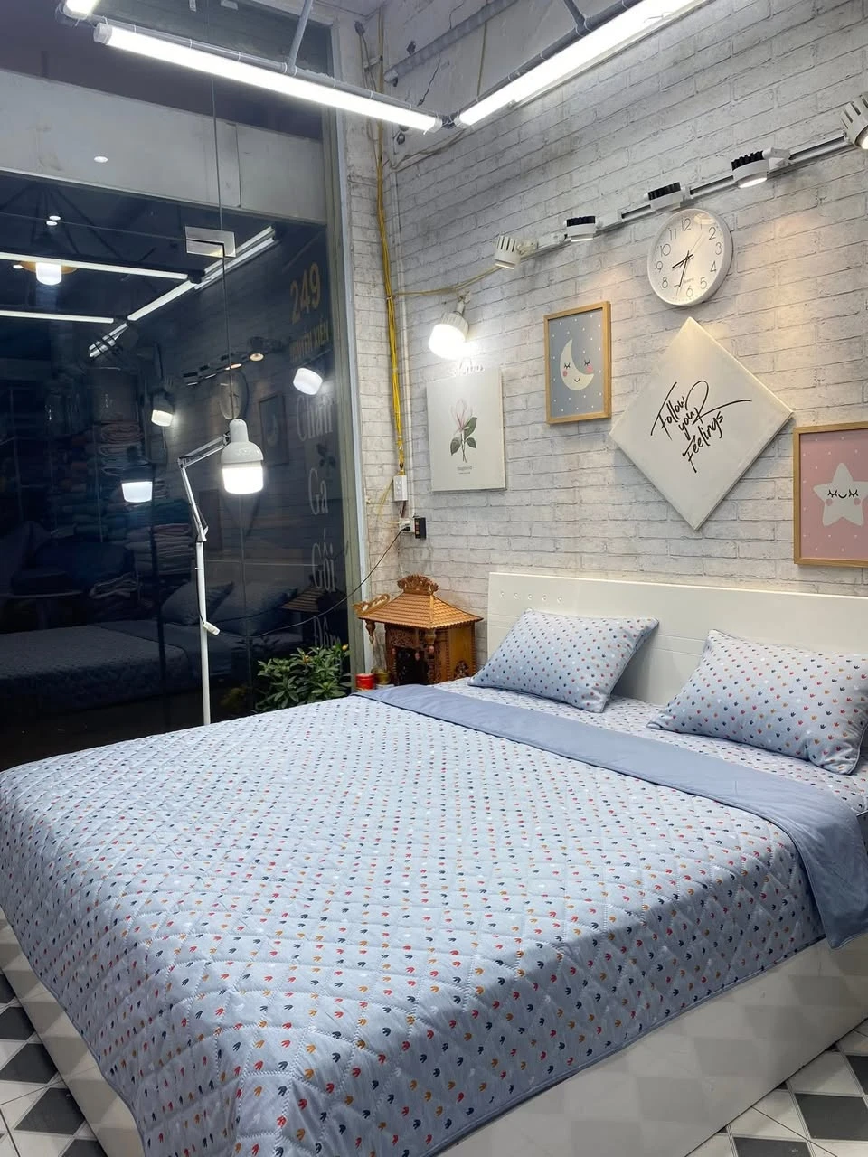 Bộ chăn ga gối Lụa Modal Hàn Quốc mũi tên xinh