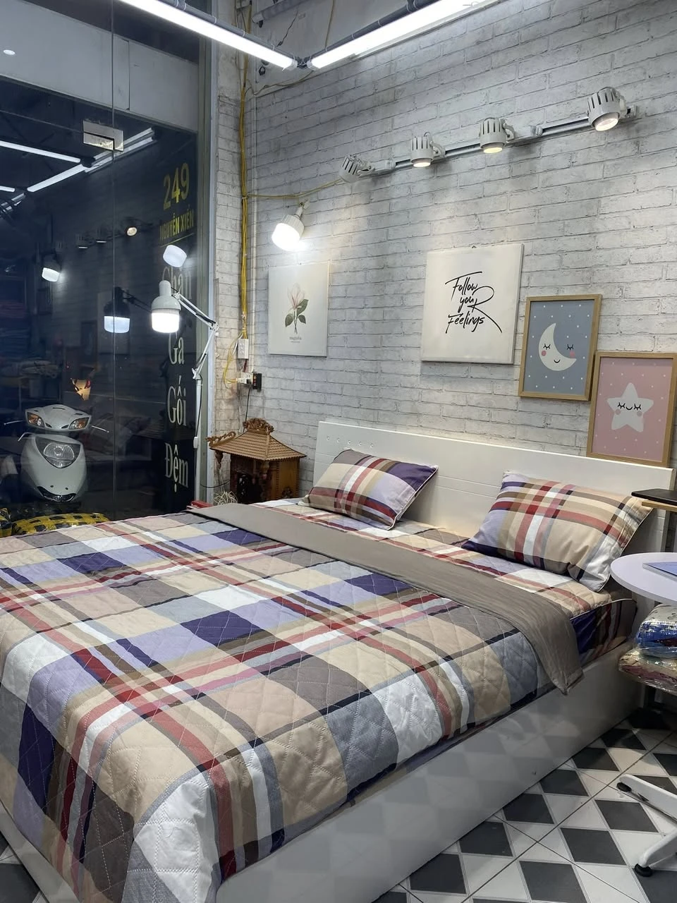 Bộ chăn ga gối cotton Hàn Quốc Burberry