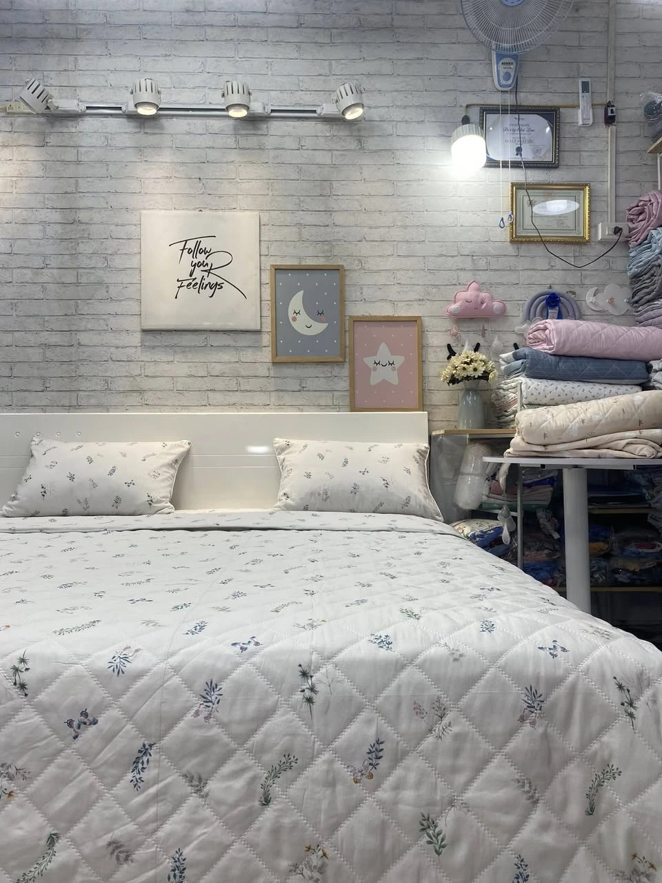 Bộ chăn ga gối Lụa Modal Hàn Quốc lá xinh