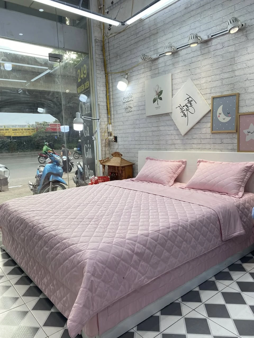 Bộ chăn ga gối phủ Lụa Modal Hàn Quốc hồng TY 1 mầu