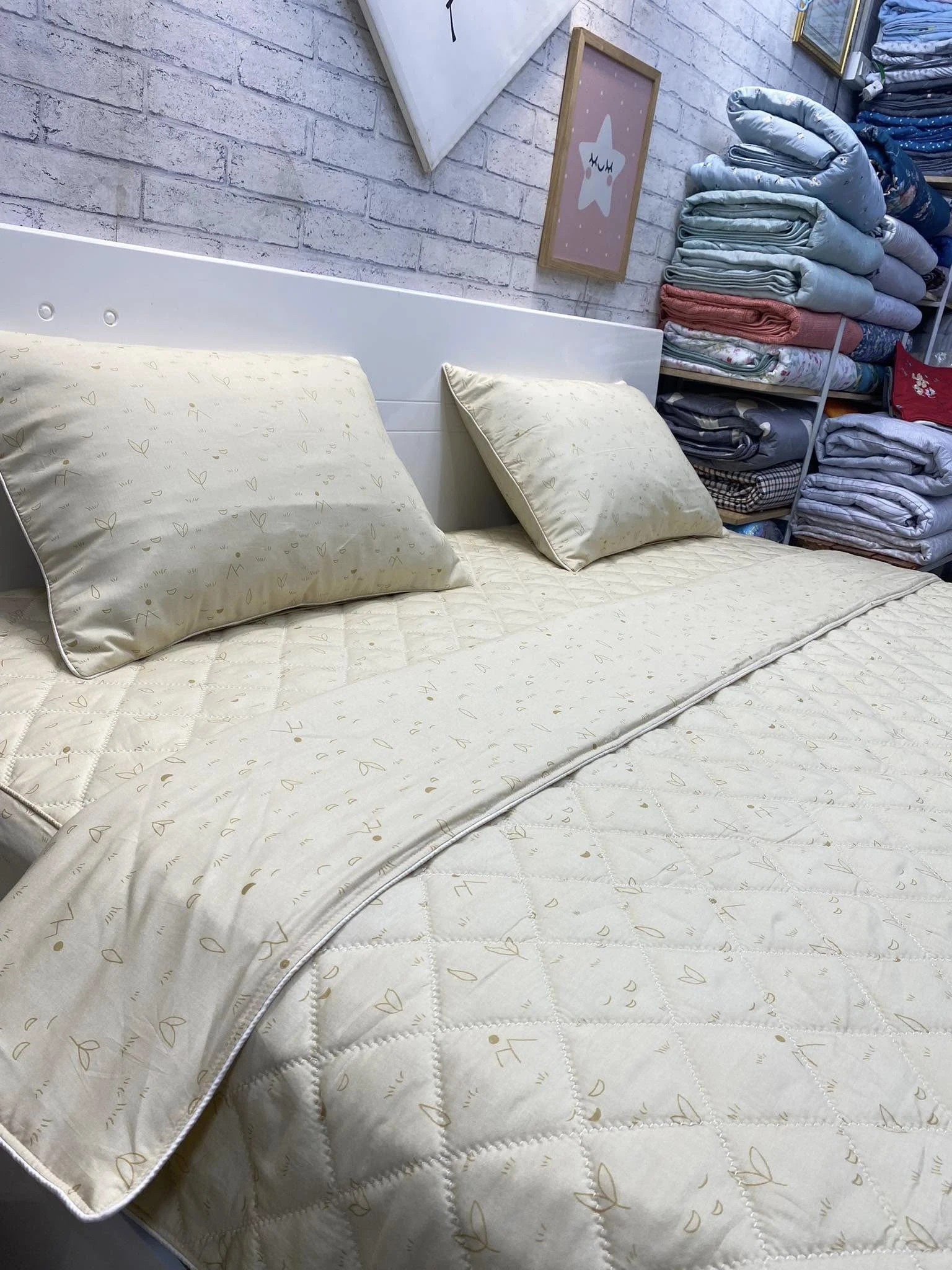 Bộ chăn ga gối Lụa Modal Hàn Quốc chồi non