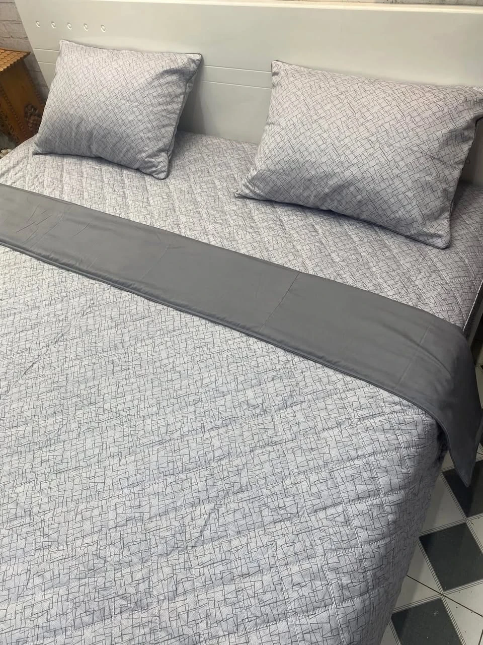 Bộ chăn ga gối cotton Hàn Quốc phối ghi tối