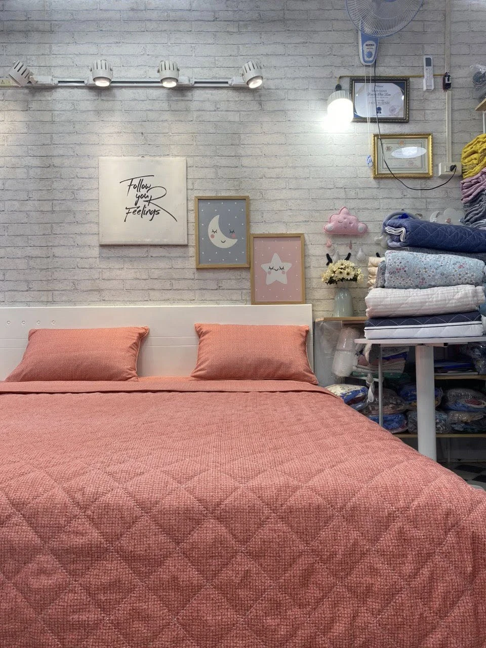 Bộ chăn ga gối Lụa Modal Hàn Quốc vân cam