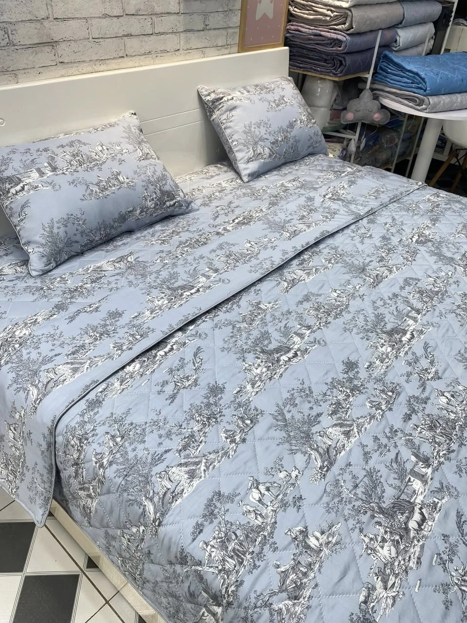 Bộ chăn ga gối Lụa Modal Hàn Quốc tranh siêu đẹp