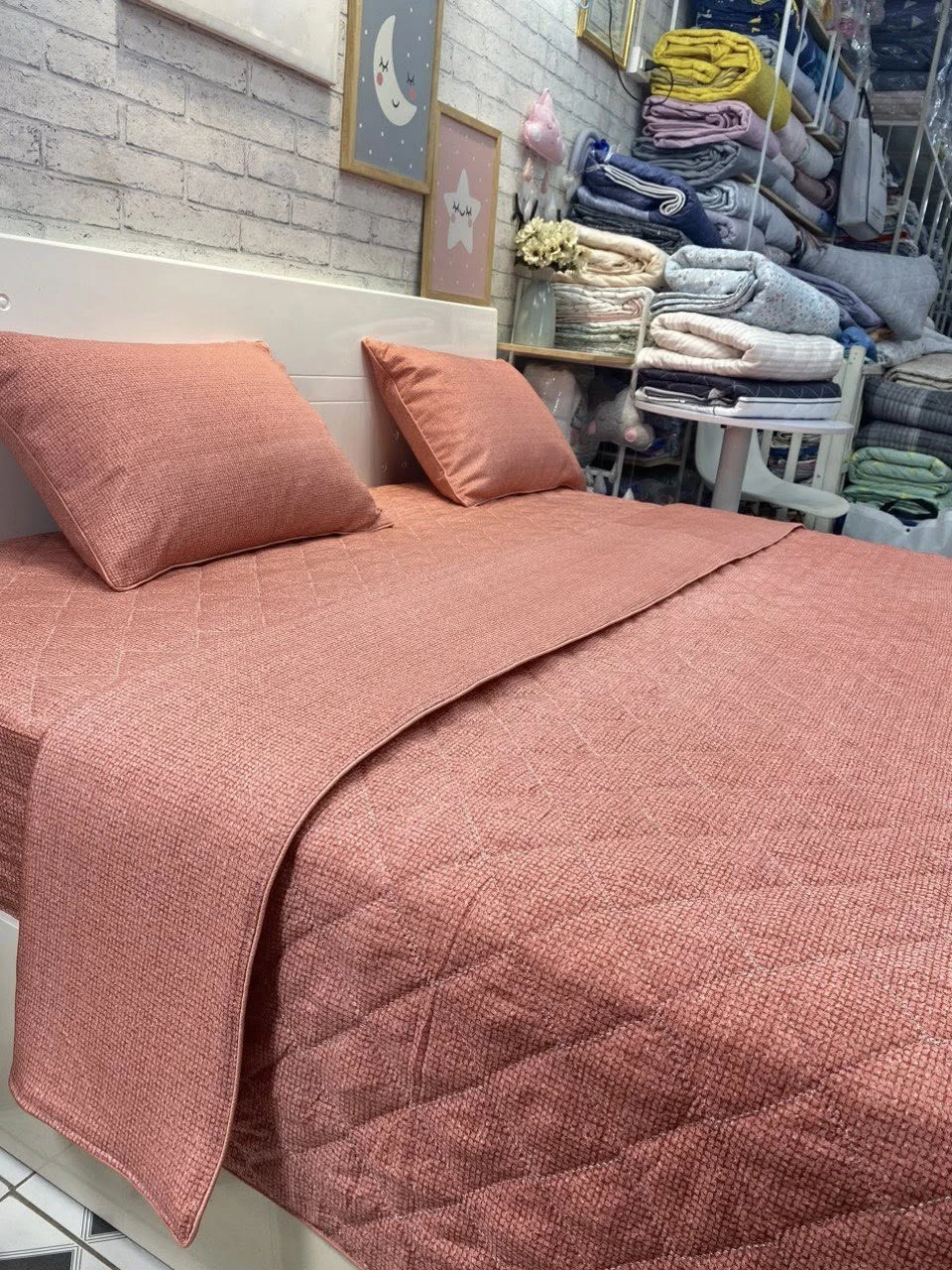 Bộ chăn ga gối Lụa Modal Hàn Quốc vân cam