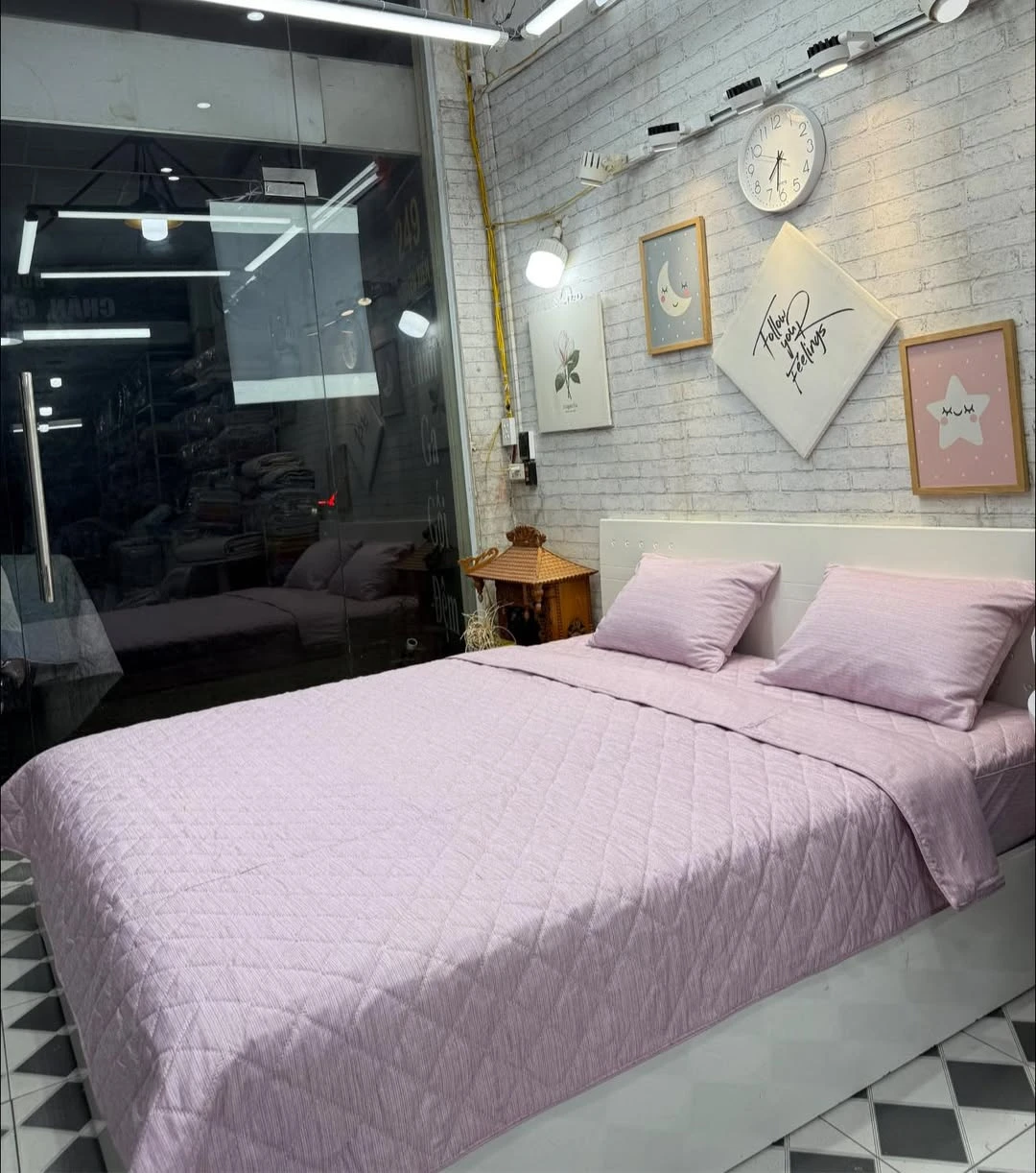 Bộ chăn ga gối Lụa Modal Hàn Quốc xước hồng siêu xinh
