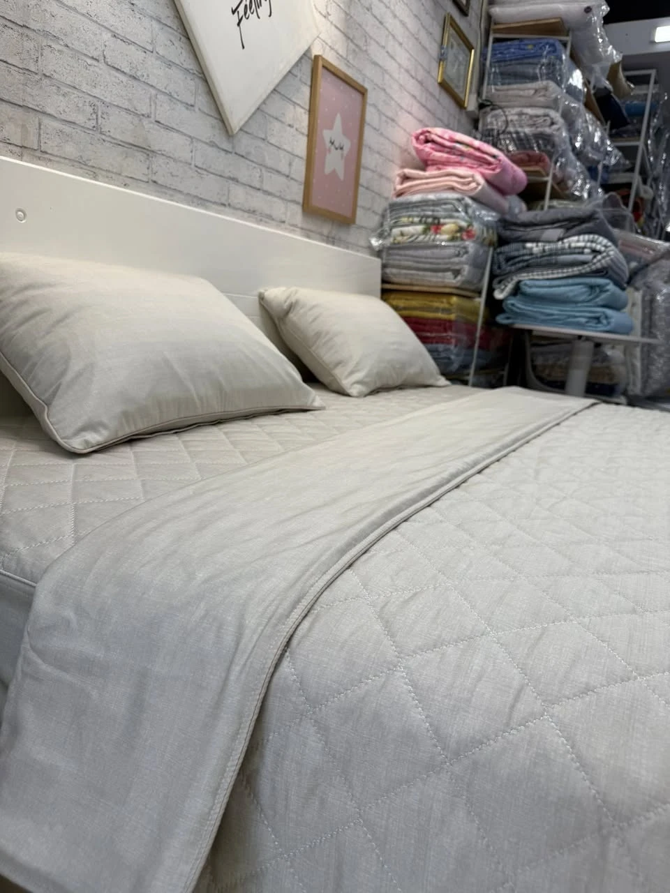 Bộ chăn ga gối Lụa Modal Hàn Quốc màu vân be xjnh xắn .