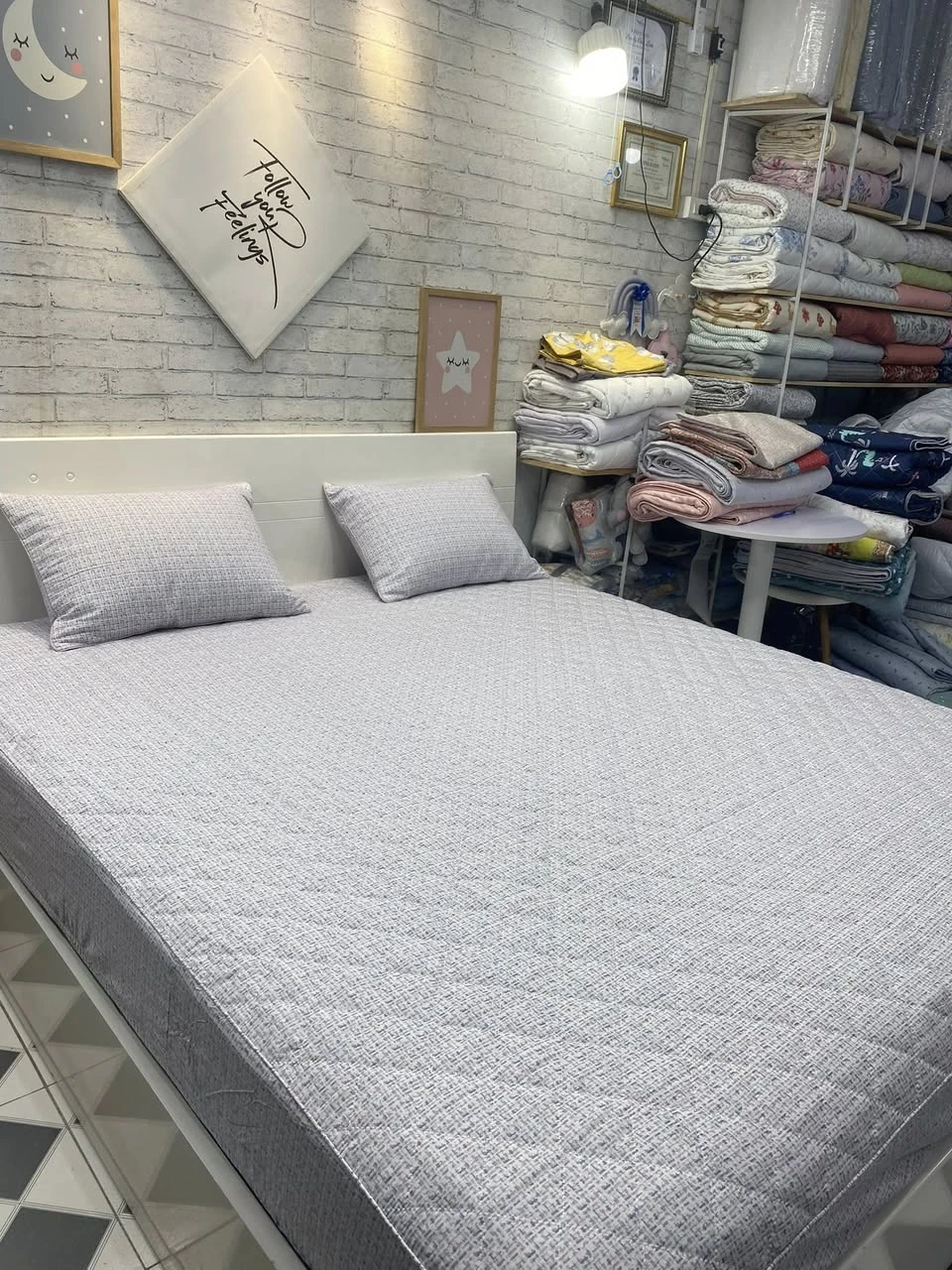 Bộ chăn ga gối Lụa Modal Hàn Quốc vân mờ