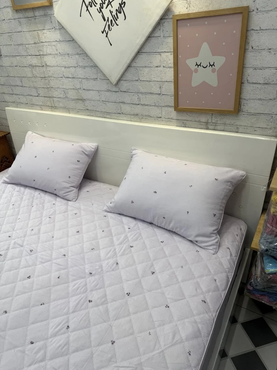 Bộ chăn ga gối Lụa Modal Hàn Quốc Hoa nhí tím xjnh pastel xjnh lắm ạ.