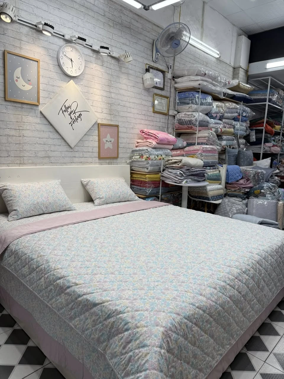 Bộ chăn ga gối phủ Lụa Modal Hàn Quốc xjnh xắn tiểu Ther lắm ah