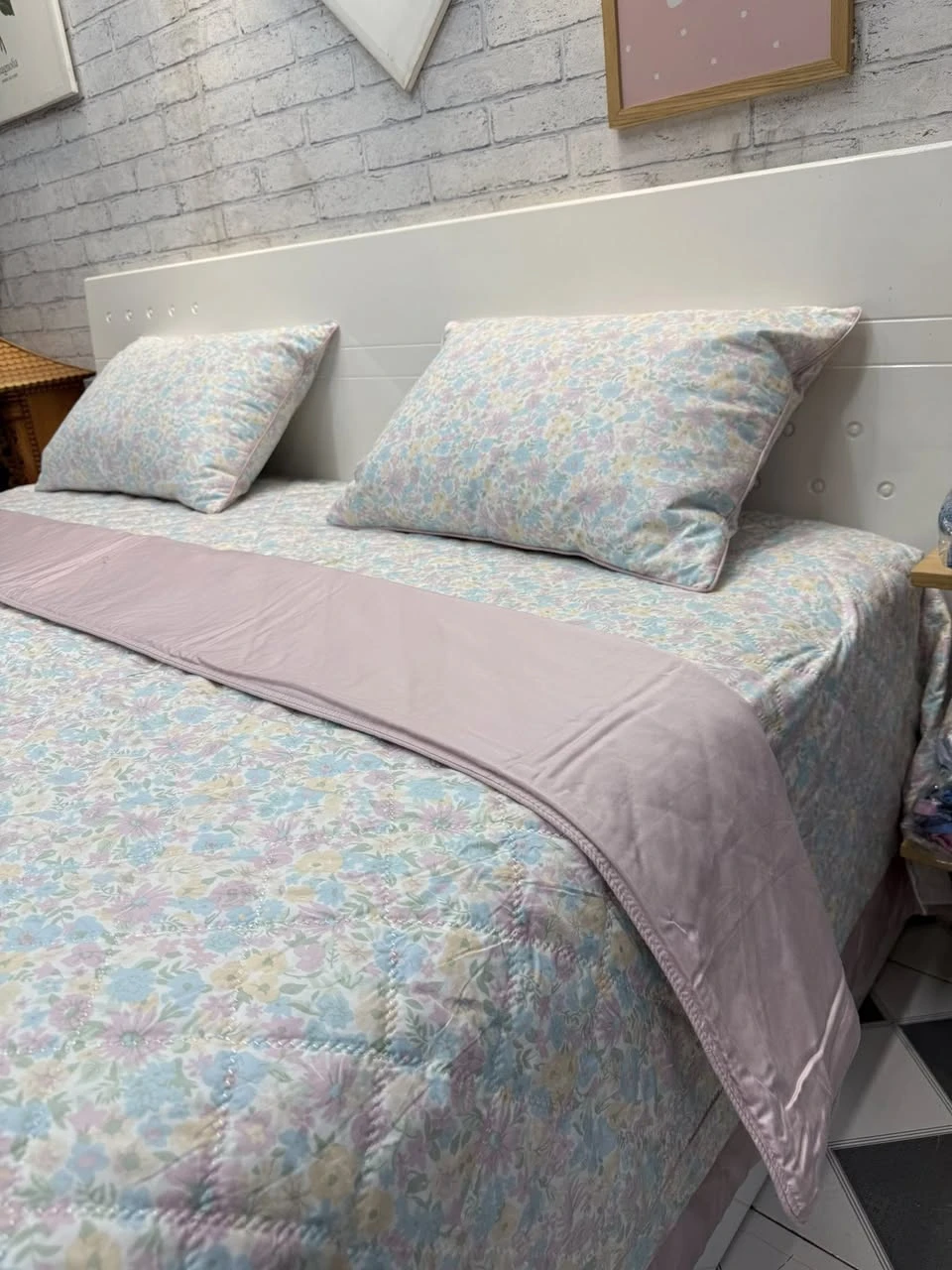 Bộ chăn ga gối phủ Lụa Modal Hàn Quốc xjnh xắn tiểu Ther lắm ah