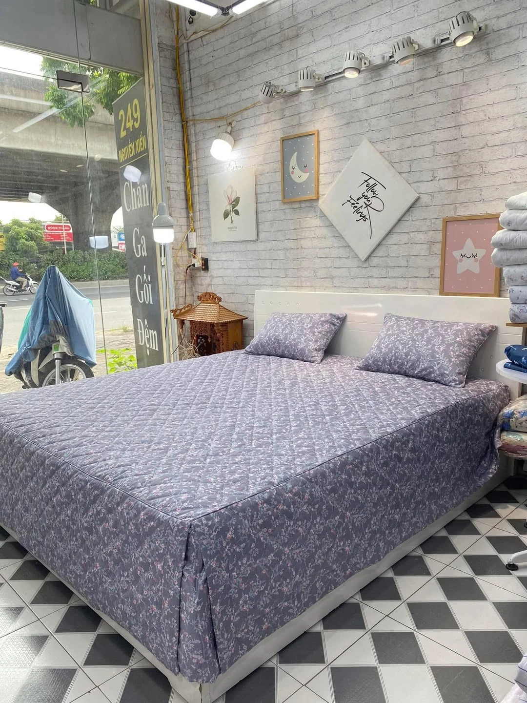 Bộ chăn ga gối phủ Lụa Modal Hàn Quốc Ga phủ xjnh các c nhỉ