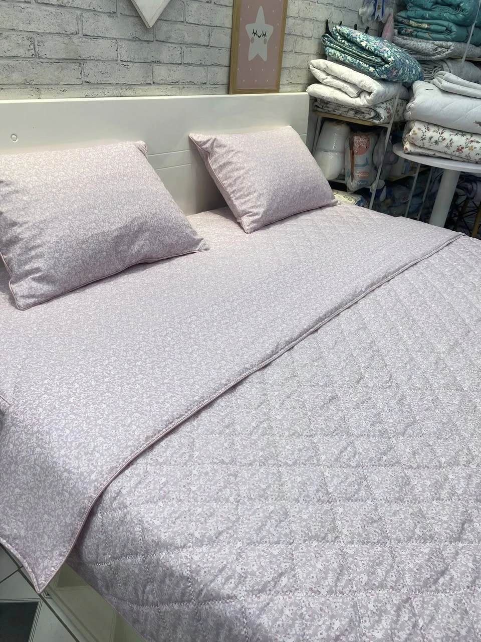 Bộ chăn ga gối cotton Hàn Quốc hoa nhí hồng heart