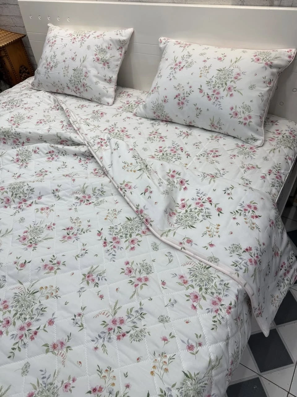 Bộ chăn ga gối Lụa Modal Hàn Quốc Em hoa này xjnh 🐠!!! tiểu Ther, dễ thương.